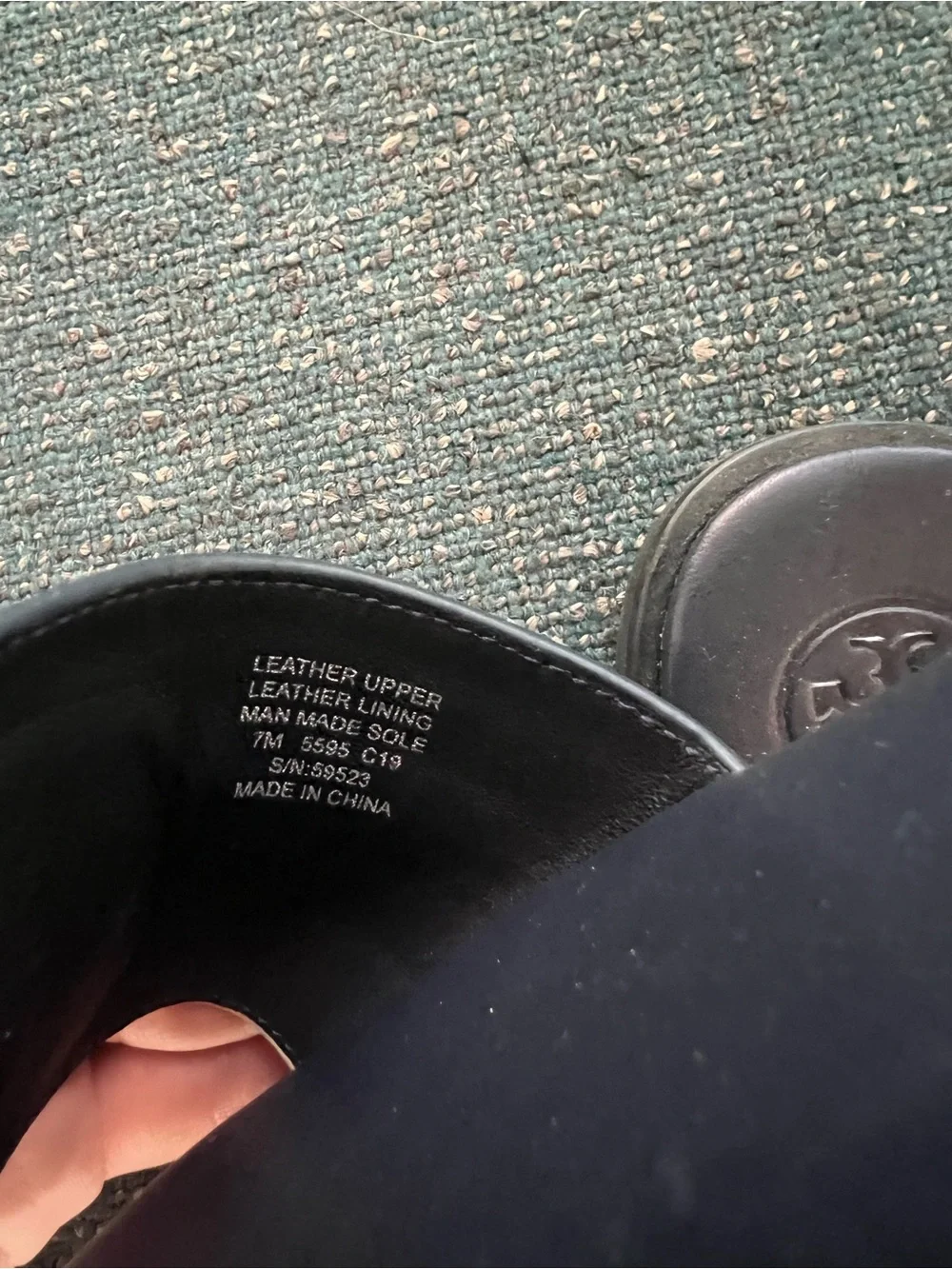 Tory Burch Black and Cream Logo Slide Mules